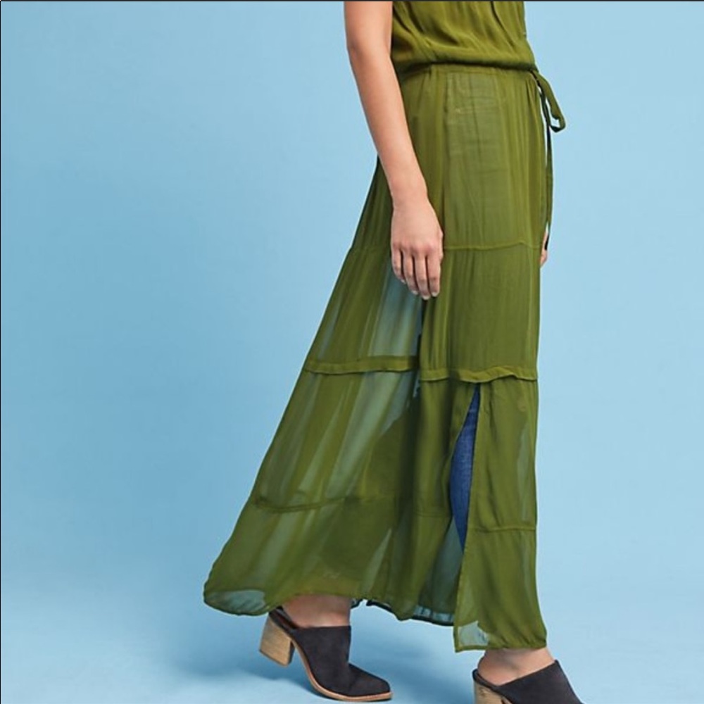 SOLD - NWT Anthropologie Green Sheer Maeve Midori Duster - Picture 4 of 6